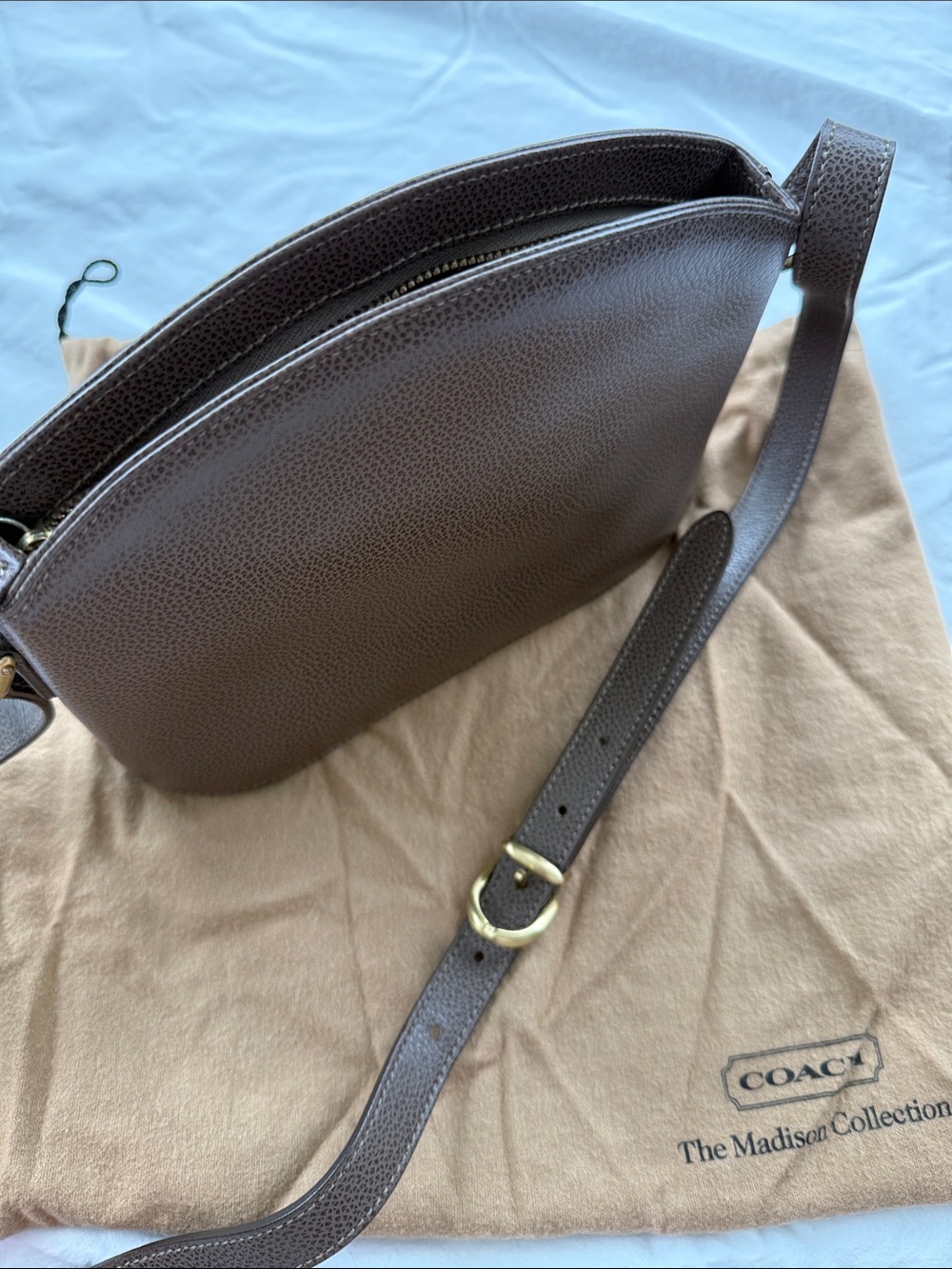 Coach Brown Pebbled Leather Crossbody Bag - Picture 4 of 4